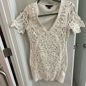 White French Connection crotchet dress. Perfect for brides!